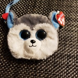 Husky or cupcake coin purse or Elizabeth Arden small cosmetic bag or tan wallet